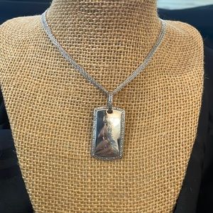 925 Silver “dog tag” necklace.